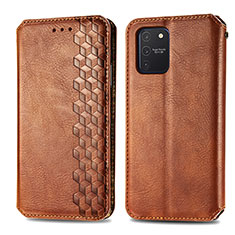 Custodia Portafoglio In Pelle Cover con Supporto S01D per Samsung Galaxy M80S Marrone