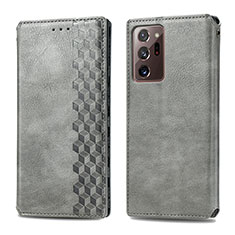 Custodia Portafoglio In Pelle Cover con Supporto S01D per Samsung Galaxy Note 20 Ultra 5G Grigio