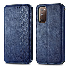 Custodia Portafoglio In Pelle Cover con Supporto S01D per Samsung Galaxy S20 FE 4G Blu