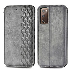 Custodia Portafoglio In Pelle Cover con Supporto S01D per Samsung Galaxy S20 FE 5G Grigio