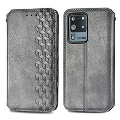 Custodia Portafoglio In Pelle Cover con Supporto S01D per Samsung Galaxy S20 Ultra 5G Grigio