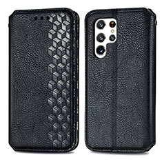 Custodia Portafoglio In Pelle Cover con Supporto S01D per Samsung Galaxy S22 Ultra 5G Nero