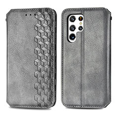 Custodia Portafoglio In Pelle Cover con Supporto S01D per Samsung Galaxy S25 Ultra 5G Grigio