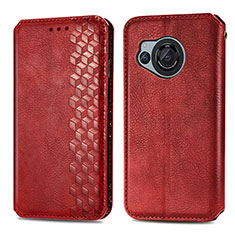 Custodia Portafoglio In Pelle Cover con Supporto S01D per Sharp Aquos R8 Rosso