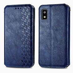 Custodia Portafoglio In Pelle Cover con Supporto S01D per Sharp Aquos wish3 Blu