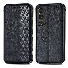 Custodia Portafoglio In Pelle Cover con Supporto S01D per Sony Xperia 1 V Nero