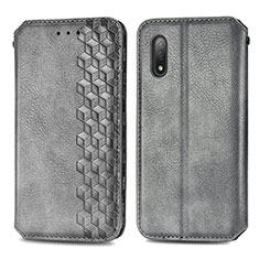 Custodia Portafoglio In Pelle Cover con Supporto S01D per Sony Xperia Ace II Grigio