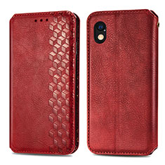 Custodia Portafoglio In Pelle Cover con Supporto S01D per Sony Xperia Ace III SO-53C Rosso