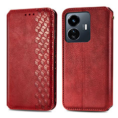 Custodia Portafoglio In Pelle Cover con Supporto S01D per Vivo iQOO Z6 Lite 5G Rosso