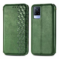 Custodia Portafoglio In Pelle Cover con Supporto S01D per Vivo V21s 5G Verde