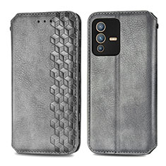 Custodia Portafoglio In Pelle Cover con Supporto S01D per Vivo V23 Pro 5G Grigio