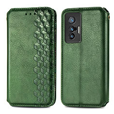 Custodia Portafoglio In Pelle Cover con Supporto S01D per Vivo X70t Verde