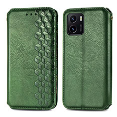 Custodia Portafoglio In Pelle Cover con Supporto S01D per Vivo Y10 Verde