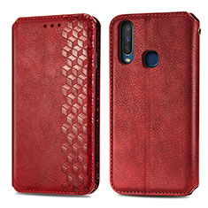 Custodia Portafoglio In Pelle Cover con Supporto S01D per Vivo Y11 Rosso