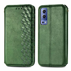 Custodia Portafoglio In Pelle Cover con Supporto S01D per Vivo Y52 5G Verde