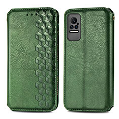 Custodia Portafoglio In Pelle Cover con Supporto S01D per Xiaomi Civi 1S 5G Verde