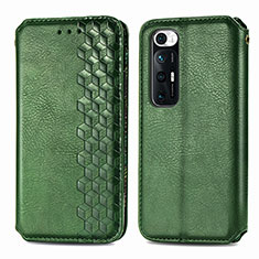 Custodia Portafoglio In Pelle Cover con Supporto S01D per Xiaomi Mi 10S 5G Verde