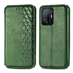 Custodia Portafoglio In Pelle Cover con Supporto S01D per Xiaomi Mi 11T Pro 5G Verde