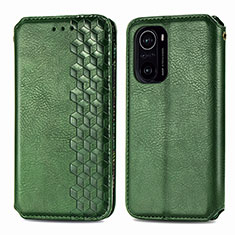 Custodia Portafoglio In Pelle Cover con Supporto S01D per Xiaomi Mi 11X Pro 5G Verde