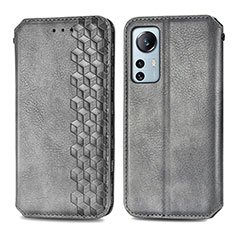 Custodia Portafoglio In Pelle Cover con Supporto S01D per Xiaomi Mi 12 Lite 5G Grigio