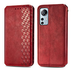 Custodia Portafoglio In Pelle Cover con Supporto S01D per Xiaomi Mi 12S 5G Rosso