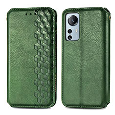 Custodia Portafoglio In Pelle Cover con Supporto S01D per Xiaomi Mi 12S 5G Verde