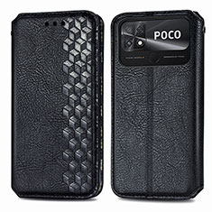 Custodia Portafoglio In Pelle Cover con Supporto S01D per Xiaomi Poco C40 Nero