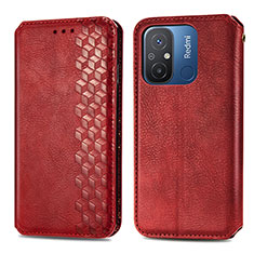 Custodia Portafoglio In Pelle Cover con Supporto S01D per Xiaomi Poco C55 Rosso