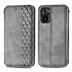 Custodia Portafoglio In Pelle Cover con Supporto S01D per Xiaomi Poco M5S Grigio