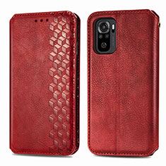 Custodia Portafoglio In Pelle Cover con Supporto S01D per Xiaomi Poco M5S Rosso