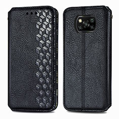 Custodia Portafoglio In Pelle Cover con Supporto S01D per Xiaomi Poco X3 NFC Nero