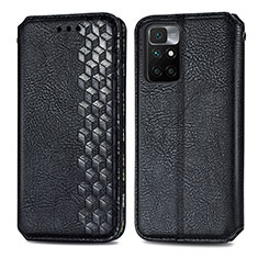 Custodia Portafoglio In Pelle Cover con Supporto S01D per Xiaomi Redmi 10 (2022) Nero