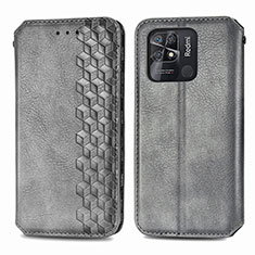 Custodia Portafoglio In Pelle Cover con Supporto S01D per Xiaomi Redmi 10C 4G Grigio