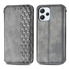 Custodia Portafoglio In Pelle Cover con Supporto S01D per Xiaomi Redmi 12 4G Grigio