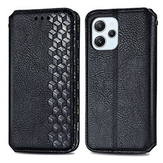 Custodia Portafoglio In Pelle Cover con Supporto S01D per Xiaomi Redmi 12 4G Nero