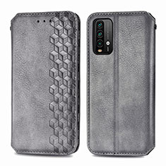 Custodia Portafoglio In Pelle Cover con Supporto S01D per Xiaomi Redmi 9 Power Grigio