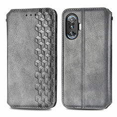 Custodia Portafoglio In Pelle Cover con Supporto S01D per Xiaomi Redmi K40 Gaming 5G Grigio