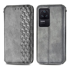 Custodia Portafoglio In Pelle Cover con Supporto S01D per Xiaomi Redmi K40S 5G Grigio