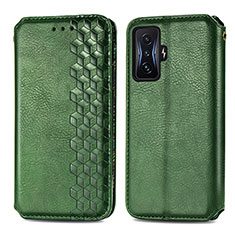 Custodia Portafoglio In Pelle Cover con Supporto S01D per Xiaomi Redmi K50 Gaming 5G Verde