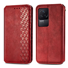 Custodia Portafoglio In Pelle Cover con Supporto S01D per Xiaomi Redmi K50 Pro 5G Rosso