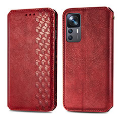 Custodia Portafoglio In Pelle Cover con Supporto S01D per Xiaomi Redmi K50 Ultra 5G Rosso