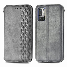 Custodia Portafoglio In Pelle Cover con Supporto S01D per Xiaomi Redmi Note 10 5G Grigio