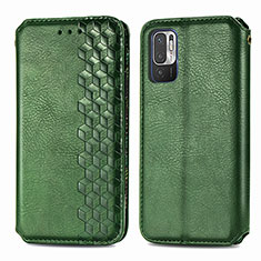 Custodia Portafoglio In Pelle Cover con Supporto S01D per Xiaomi Redmi Note 10 5G Verde