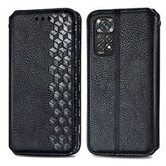 Custodia Portafoglio In Pelle Cover con Supporto S01D per Xiaomi Redmi Note 11 4G (2022) Nero