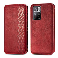 Custodia Portafoglio In Pelle Cover con Supporto S01D per Xiaomi Redmi Note 11 5G Rosso