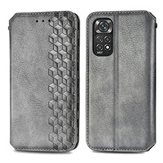 Custodia Portafoglio In Pelle Cover con Supporto S01D per Xiaomi Redmi Note 11 Pro 5G Grigio