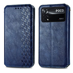 Custodia Portafoglio In Pelle Cover con Supporto S01D per Xiaomi Redmi Note 11E Pro 5G Blu