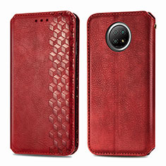 Custodia Portafoglio In Pelle Cover con Supporto S01D per Xiaomi Redmi Note 9 5G Rosso