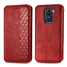 Custodia Portafoglio In Pelle Cover con Supporto S01D per Xiaomi Redmi Note 9 Rosso