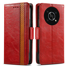 Custodia Portafoglio In Pelle Cover con Supporto S02D per Huawei Nova Y90 Rosso